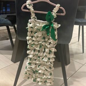Girls Ruffled Shamrock St. Paddy’s Day Romper - 3T